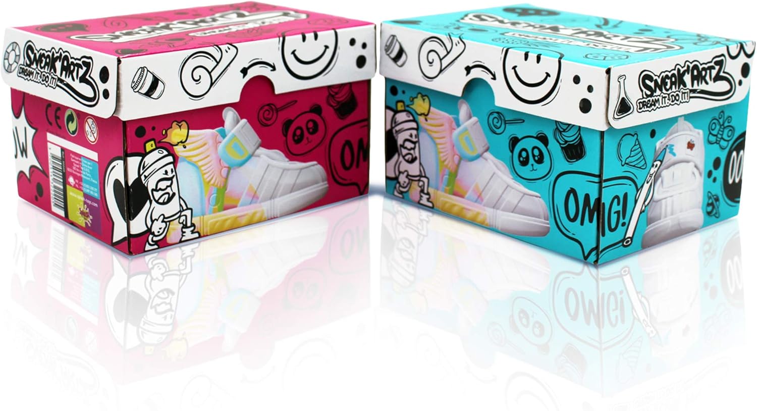 Splash Toys SNEAK'ARTZ SHOEBOX Blue and Fuchsia - Creative Hobbies Design and Personalise Your Trainers - From 5 Years Old - Image 3