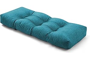 RULAER Indoor/Outdoor Tufted Bench Cushion 36x14'' for Patio Furniture Soft Comfortable Window Seat Cushions for Multi-Scene Durable Non-Slip Washable Garden Patio Swing Furniture Pads,Blue