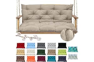 FRVKBFL Porch Swing Cushions, 2-3 Seater Thickened Patio Swing Replacement Bench Cushion, Waterproof Outdoor Swing Cushions w