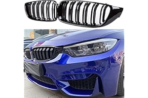 Gangying F32 Front Kidney Grill Compatible for BMW 4 Series F32 F33 F36 (2014+) F82 F83 M4 F80 M3 Grille Double Slats Gloss B