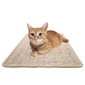 FUKUMARU Cat Scratcher Mat,Natural Sisal Rope Cat Scratching Carpet Pad,Floor Scratching Rug