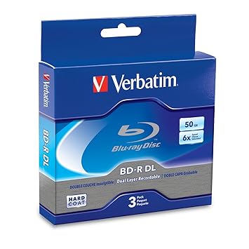 Verbatim 25 GB 6 x Blu-ray Single Layer Recordable Disc BD-R, 10 Scheiben Spindel 97238 3pk Jewel Case