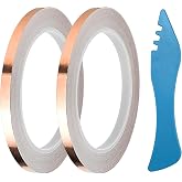 7/32 Inch Silver Backed Copper Foil Tape 2Rolls for Stained Glass,36 Yards