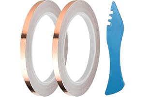 YEZHET 7/32 Inch Silver Backed Copper Foil Tape 2Rolls for Stained Glass,36 Yards