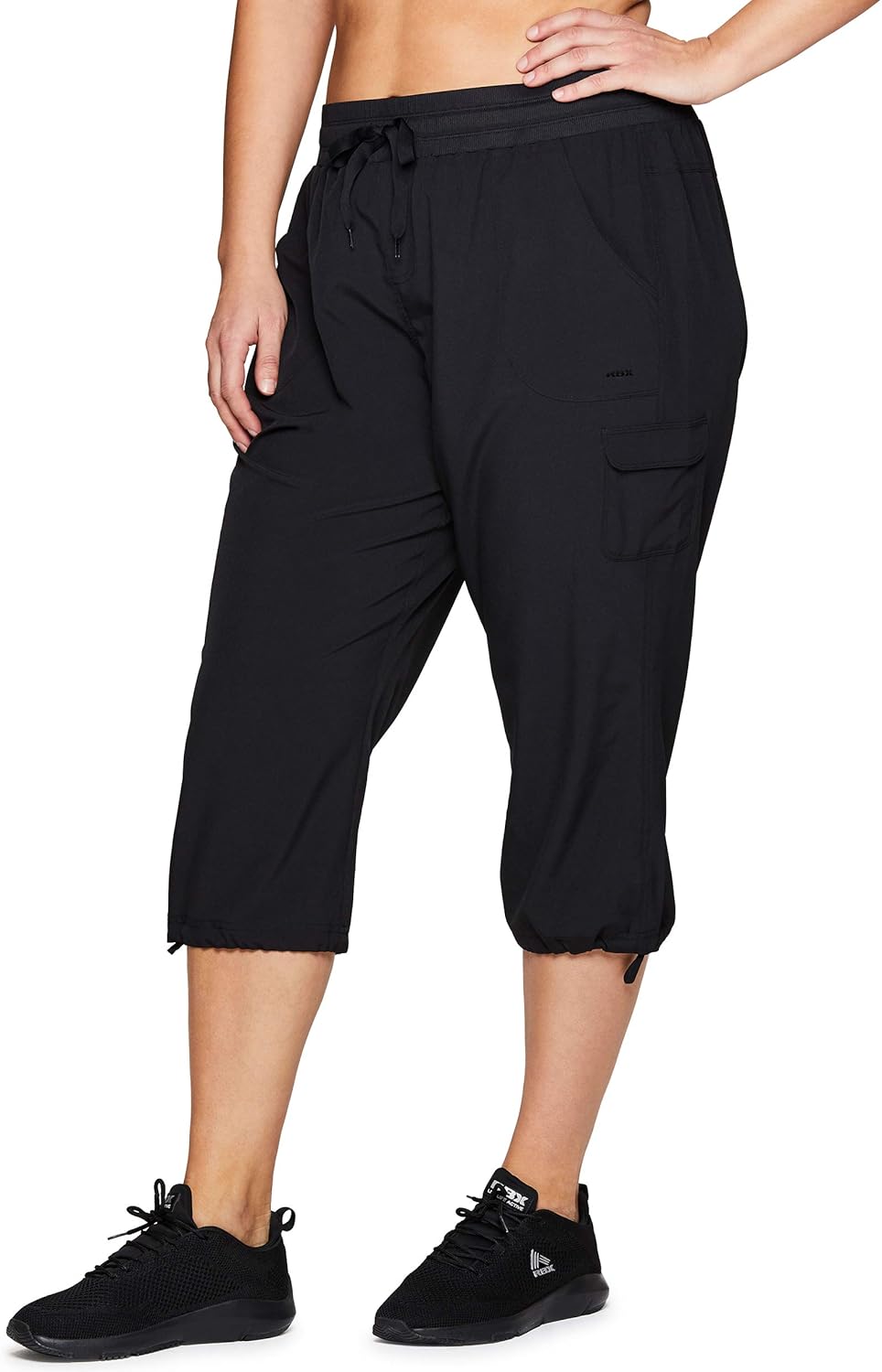RBX Active Women's Plus Size Fashion Lightweight Woven Body Skimming Drawstring Capri Pant at  Women’s Clothing store