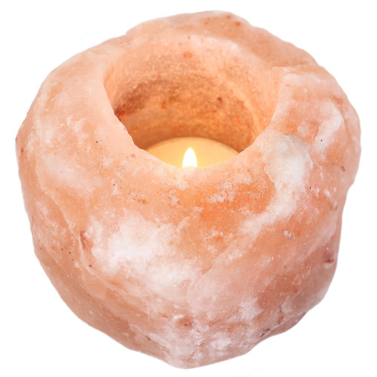 Jones Home and Gift Salt Lamp Tealight Holder, Stone, Multi-Color, 9 x 9 x 9 cm – Box Pack