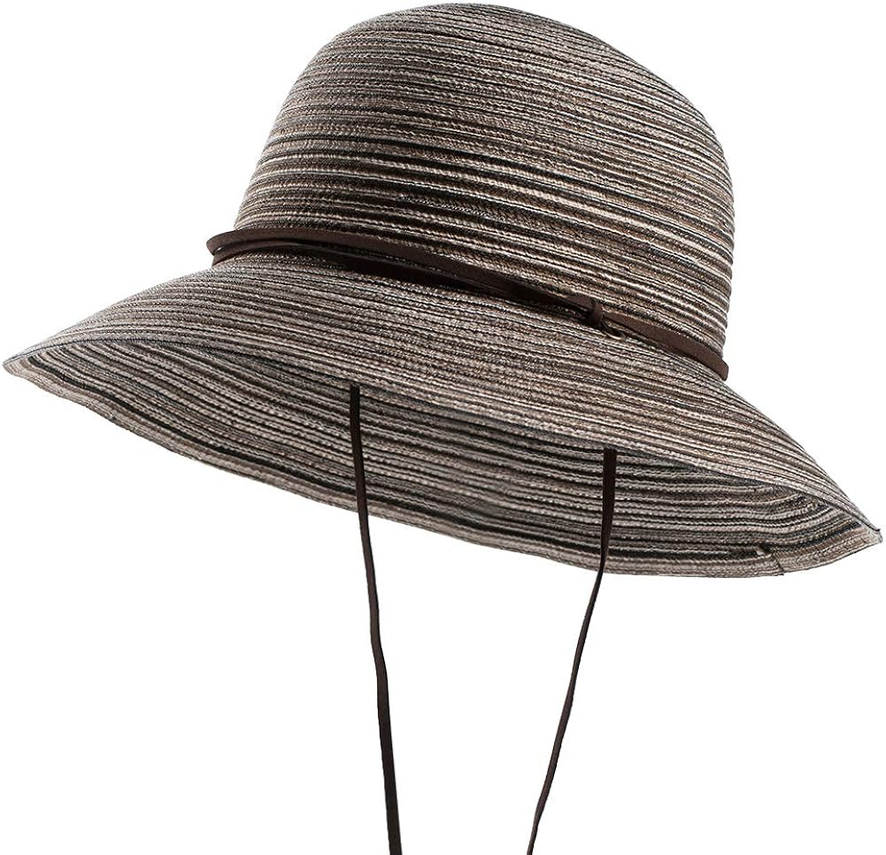 HIKARO Amazon Brand Ladies Straw Sun Hat UPF 50 Wide Brimmed Beach