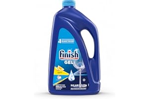 Finish Gel Liquid Dishwasher Detergent, Advanced Deep Cleaning Power Dish Soap, Fights Tough Stains, Dishwasher Soap, Plastic-Free & Septic Safe Dish Detergent, Lemon Scent, 75oz