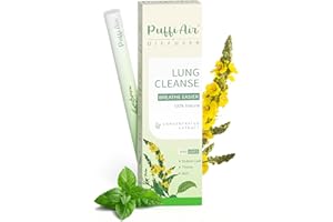 PUFFIAIR Mullein Herbal Diffuser Upgraded with Extracts of Mullein, Thyme and Mint for Cleansing Lungs, Improving Breathing and Oral Air Freshening - 600 Uses 1 Stick, 1 Pack