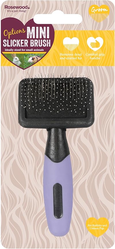 Rosewood Rosewood Options Mini Slicker Brush for Small Animals Black Purple