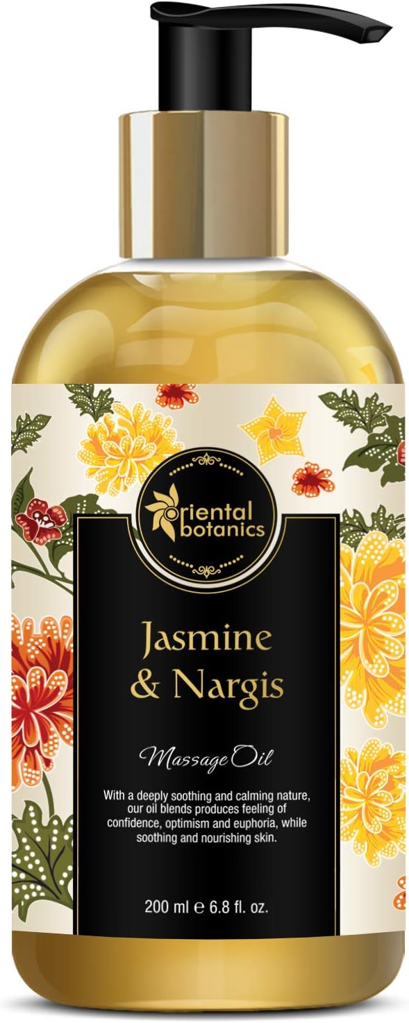 Oriental Botanics Jasmine and Nargis Body Massage Oil (200ml, ORBOT11)