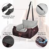 GoFirst Dog Car Seat Small Dog Cat Booster with Storage Pocket Brown view 2
