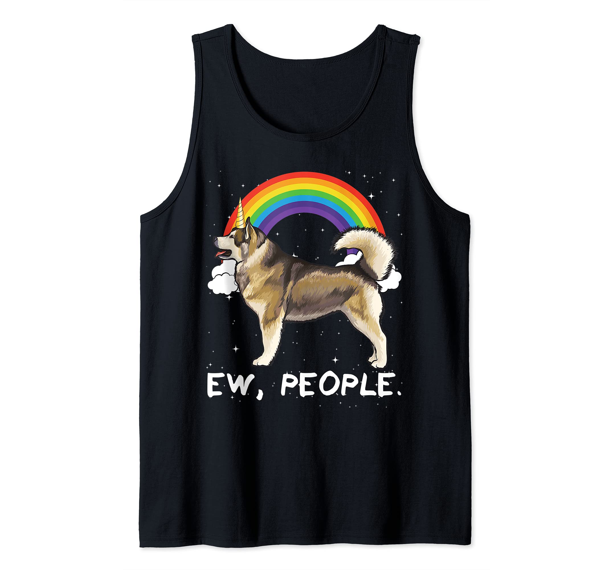 Rainbow Alaskan Malamute Ew People Unicorn Dog Tank Top