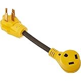 Leisure Cords 50 Amp Male to 30 Amp Female Dogbone Adapter RV Electrical Converter Cord Cable with LED Indicator Light (50A M
