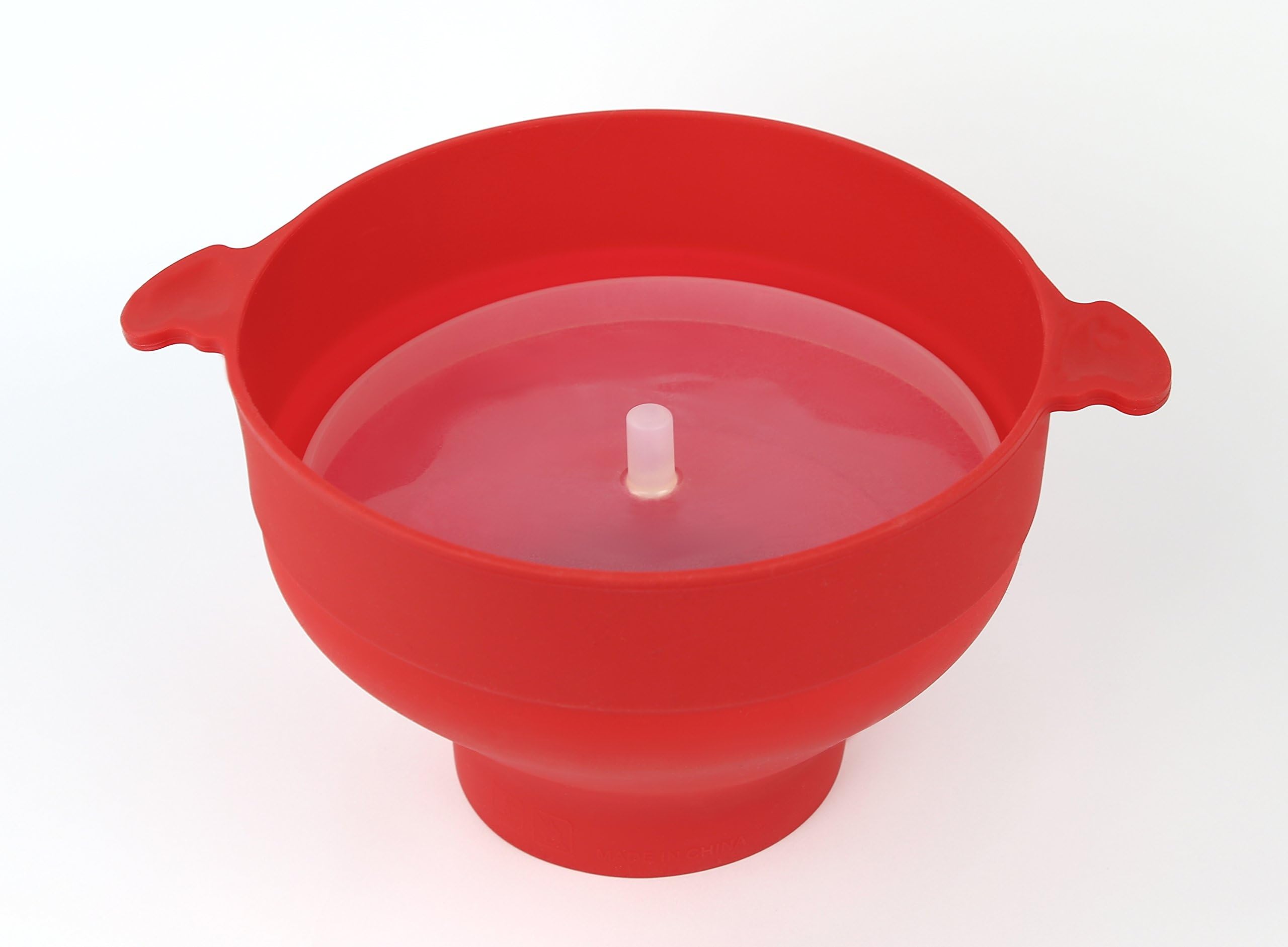 aruuba Silicon Pocorn Popper red Microwave Popcorn maker Bowl with top practical Red STK