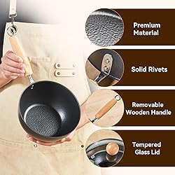 WANGYUANJI 7.1 Inch Hammered Cast Iron Saucepan