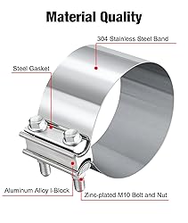 EVIL ENERGY 4.0 Inch Exhaust Clamp,Butt Joint Band