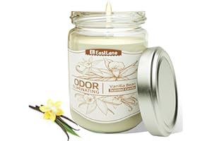 EL EastLane Vanilla Bean Odor Eliminating Candles for Home Scented, Neutralizes Smoke, Food, and Pet Odors, Premium Soy Candles, Scented Candles Set for Women