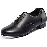 Linodes Unisex-Child Soft Upper Lace up Tap Shoe for Girls, Boys and Kids Tap Flat