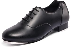 Linodes Unisex-Child Soft Upper Lace up Tap Shoe for Girls, Boys and Kids Tap Flat