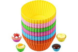 Silicone Muffin Cups, 36 Pack Muffin Liners, Cupcake Liner Reusable Silicone Baking Cups for Cake Balls Muffins Candies, Mult