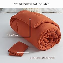 CozyLux Terracotta Comforter Set Queen Size, 3
