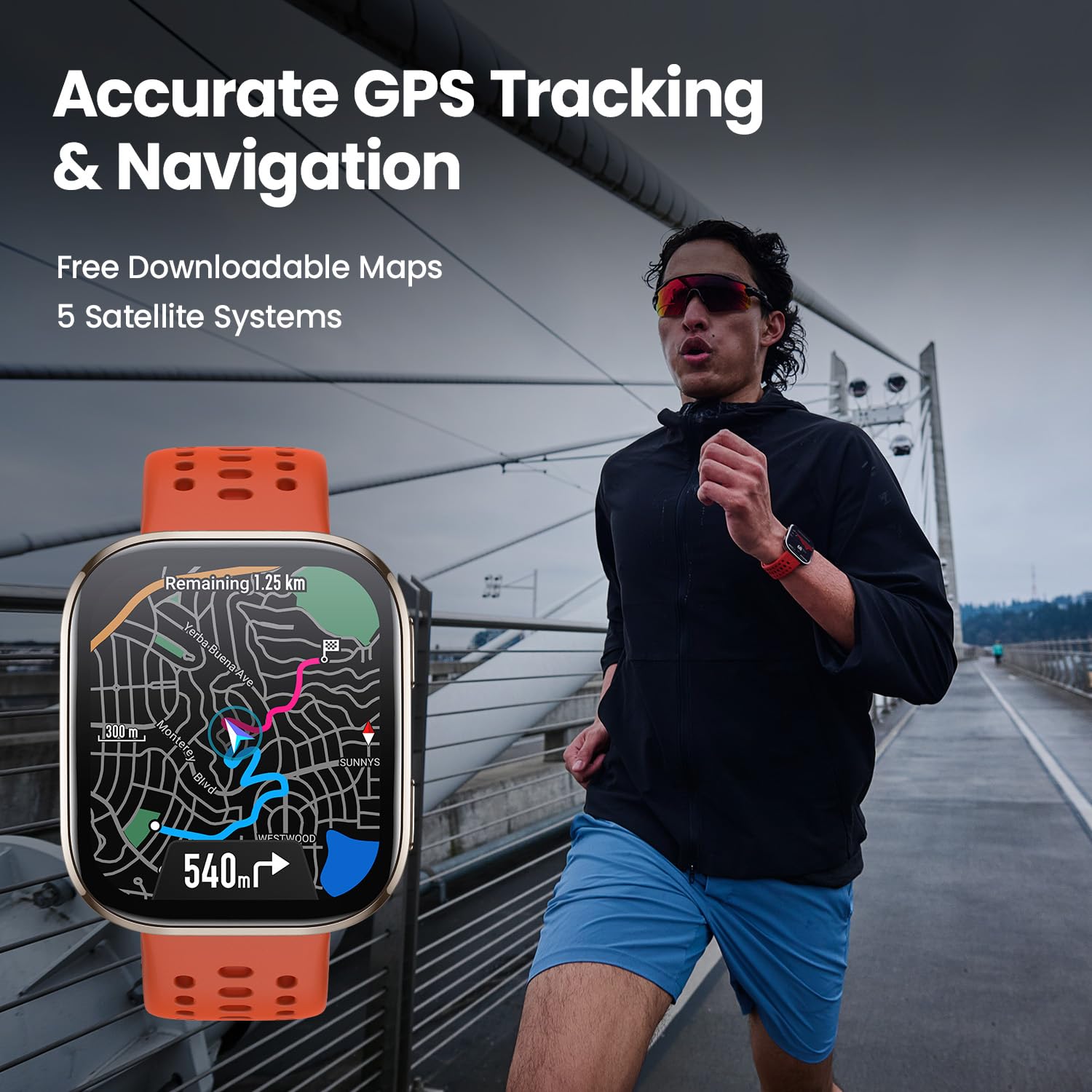Reloj inteligente Amazfit Bip 6 de 46 mm, batería de 14 días, pantalla AMOLED de 1,97", GPS y mapas gratuitos, IA, llamadas y mensajes de texto Bluetooth, seguimiento de salud, fitness y sueño, más de 140 modos de entrenamiento, resistencia al agua hasta 5 ATM, negro