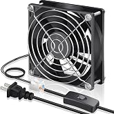 GDSTIME 92mm EC Axial Fan AC 110V 120V Dual Ball Bearing Brushless Cooling | 92x92x25mm, 80-240V wide, 2W Low Power, ON/OFF Switch, for Amplifier, Cabinet Ventilation Exhaust Projects