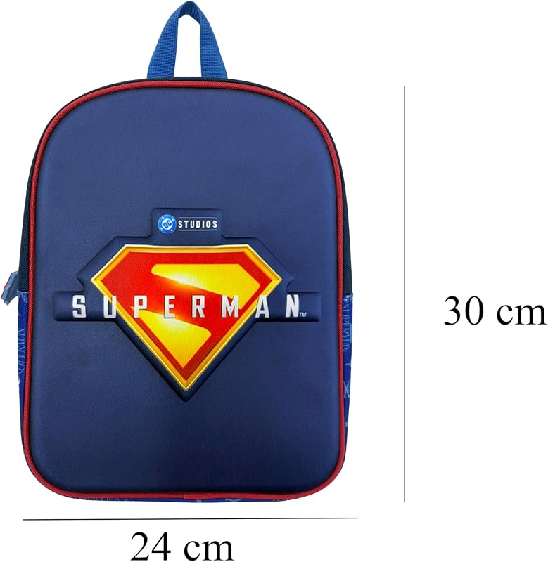 Superman, Mochila Infantil, Mochila Escolar, Medidas 30 cm, Material Escolar, Mochila, Cor Azul, Produto Oficial