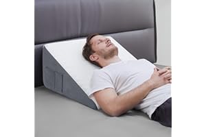 GALACOS 12" Wedge Pillow,Patented Ergonomic Contour Design with Size Guide,Memory Foam Triangle Pillow Wedge for Acid Reflux Gerd Snoring Back Pain Relief,Post Surgery Pillow for Elevation
