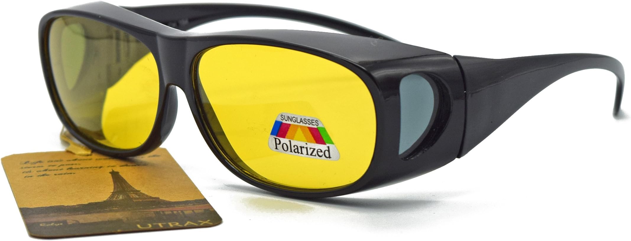 Polarized Glasses Fits Over Driving Cycling Sports Sunglasses Anti Glare Wraparounds