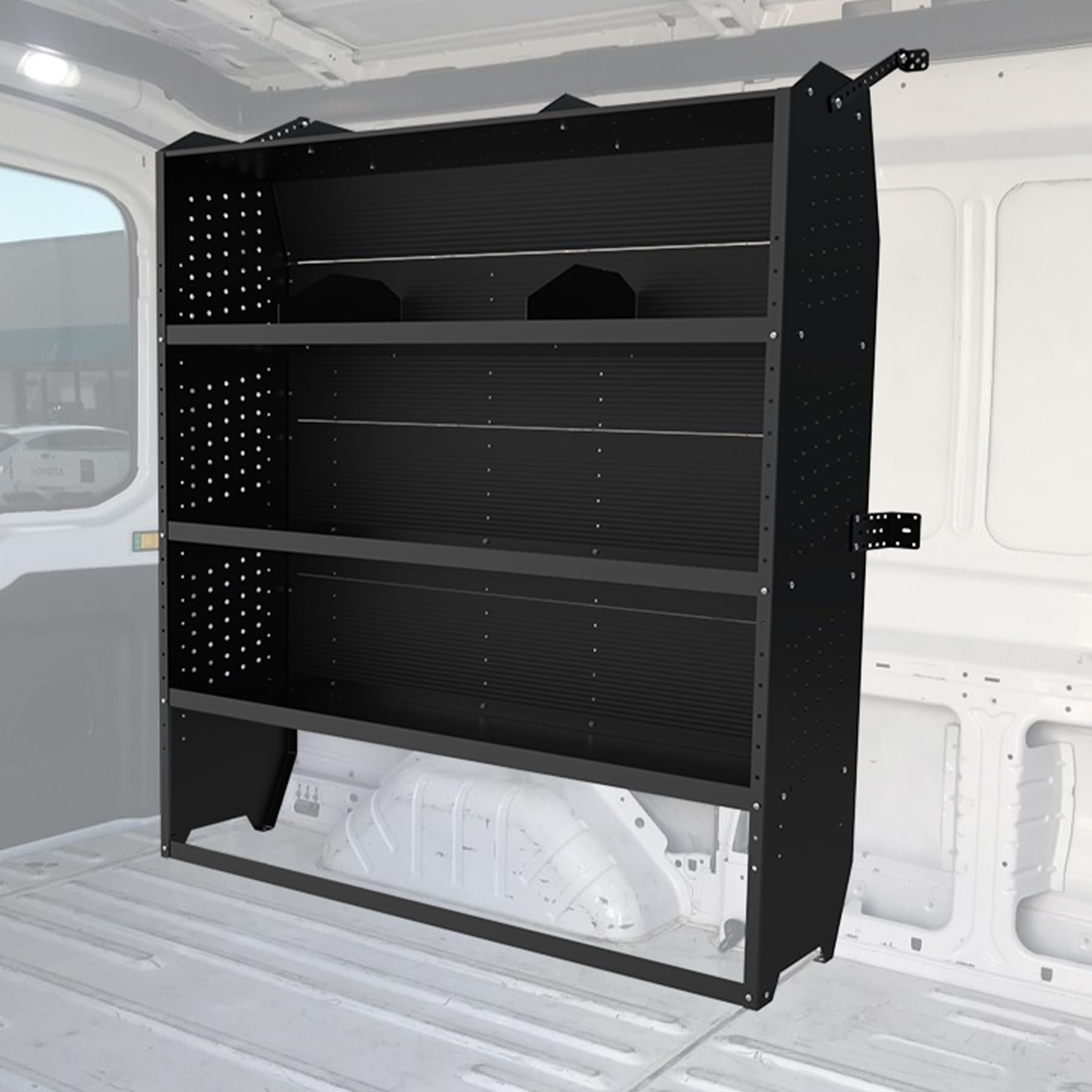Photo 1 of MELIPRON 52''W x 60''H x 13''D Van Shelving Fit for Ford Transit, Promaster, Sprinter, Chevy Express Mid/High Roof Steel Cargo Van Shelves Storage