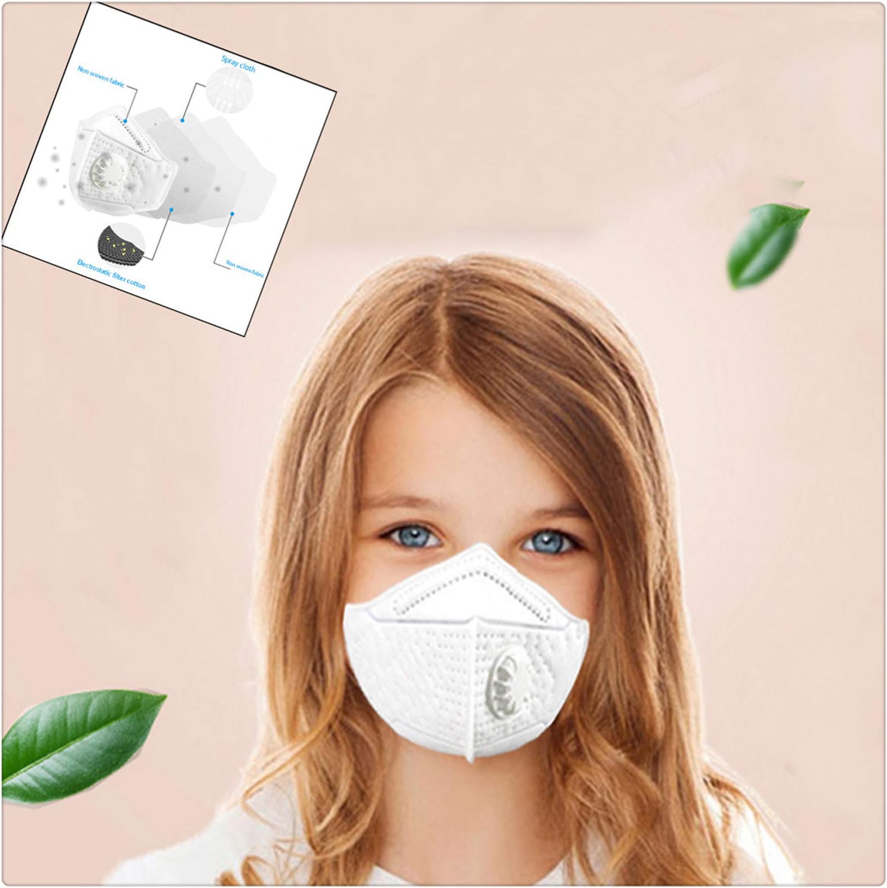 Alelife Face Masks N95 Particulate Respirator Masks with Valve Kids PM2.5 Dust mask