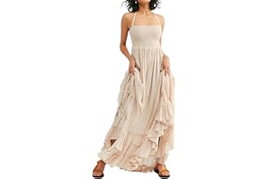 R.Vivimos Womens Summer Boho Sexy Backless Long Dresses