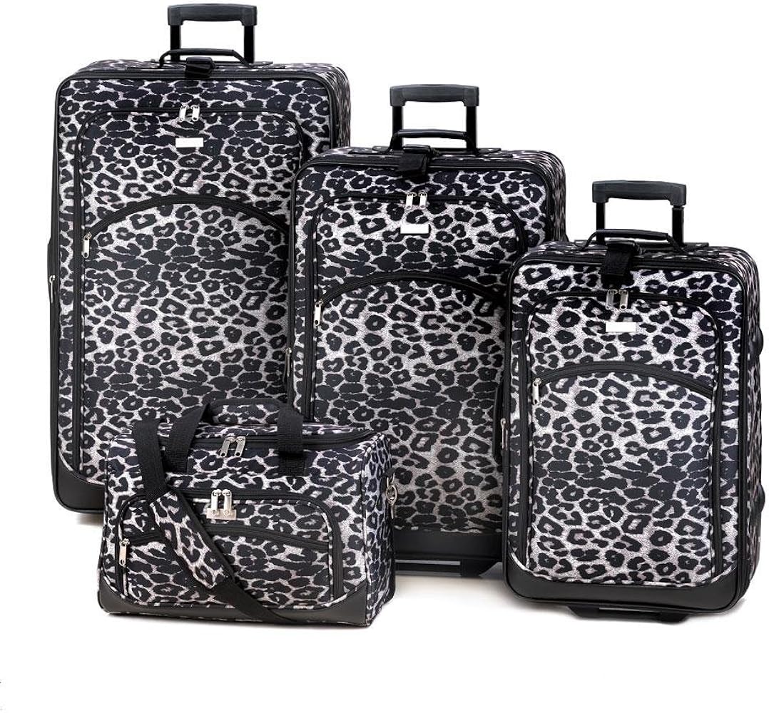 leopard suitcase set