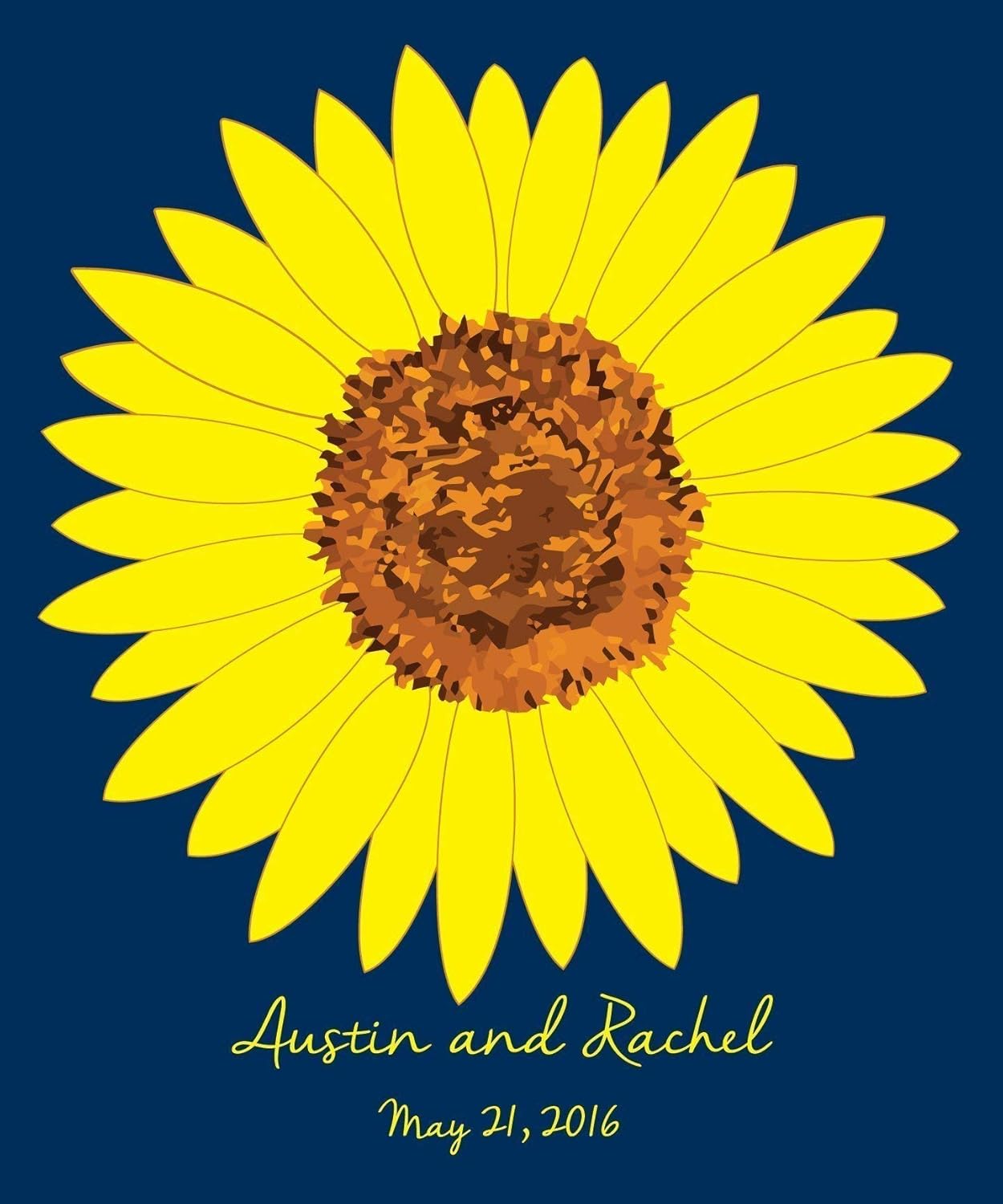 Alternative Sunflower Wedding Guest Book Guest Book