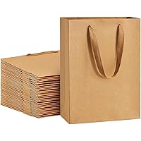 BagDream Paper Bags 8x4x11 25Pcs Gift Bags Heavy Duty Kraft Brown Gift Paper Bags with Handles Wedding Party Favor Gift Bags