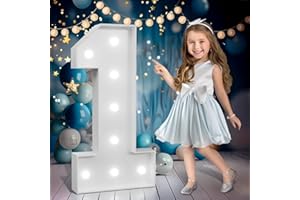 BUGAME Marquee Numbers 3 feet tall,Cool White Light Up Numbers 1, Large Numbers for 1st 15th 16th Birthday Party Decorations, Big Numbers for Anniversary Decor（DIY Kits）