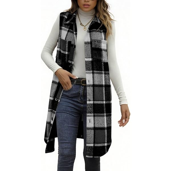 トップス K8.0WAISTCOAT/GILET ZXZY Women Casual Sleeveless Open Front Tunic Vest Long Cardigan