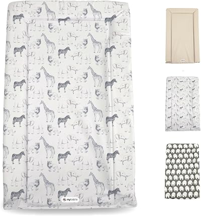 My Babiie Changing Mat Safari - Padded Waterproof Raised Edges Nappy