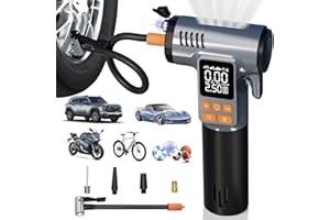Gardon Tire Inflator Portable Air Compressor - 8 in 1 Air Pump, Window Breaker, Seatbelt Cutter, Ball Pump, Bike Pump, Digital Tire Pressure Gauge, SOS, Flashlight, Tech Gadgets Car Accessories