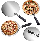 Pizza Peel Metal Round Spatula Paddle Peel 12 Inch with Folding Handle, for Grill Oven Baking Homemade Pizza Bread