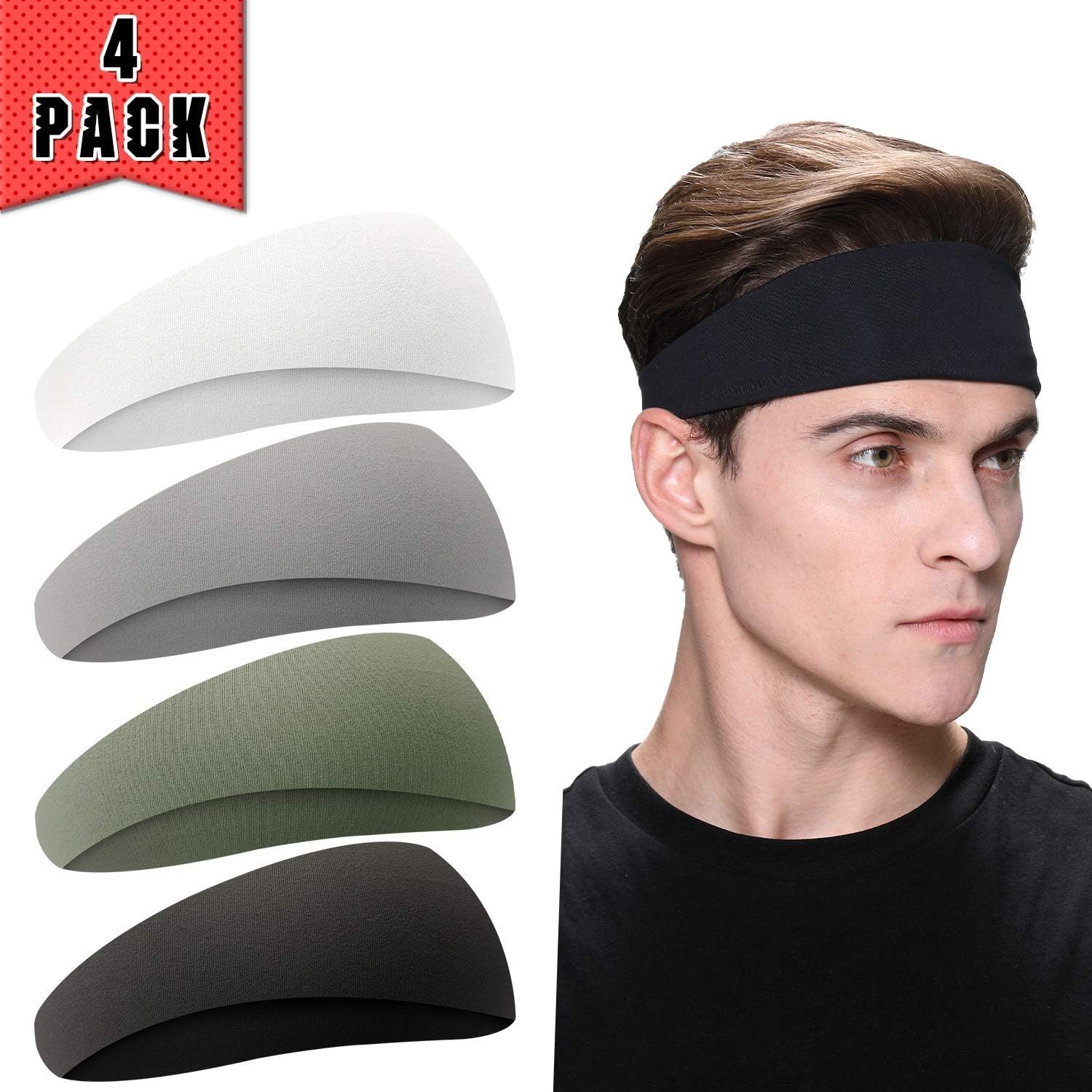 Crossfit Yoga Guys Sport Sweatbands for Running Performance Stretch and