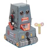 Segrehy Wind Up Robot, Vintage Tin Toy Robot with Mechanical Walking &amp; Clockwork Spring, Retro Collectible for Home Office Desk Decor &amp; Shelf Display, for Adults Collectors, Christmas