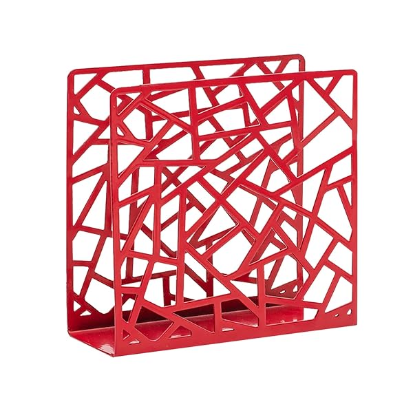 SWRST33L METAL RED NAPKIN HOLDER, RUSTIC FARMHOUSE NAPKIN...