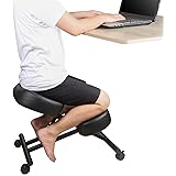 DRAGONN Ergonomic Kneeling Chair, Adjustable Stool For Home and Office - Improve Your Posture With an Angled Seat - Thick Comfortable Cushions