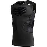 COOLOMG Youth Baseball Chest Protector Padded Compression Shirt Sleeveless Softball Football Lacrosse Rib Heart Sternum Guard