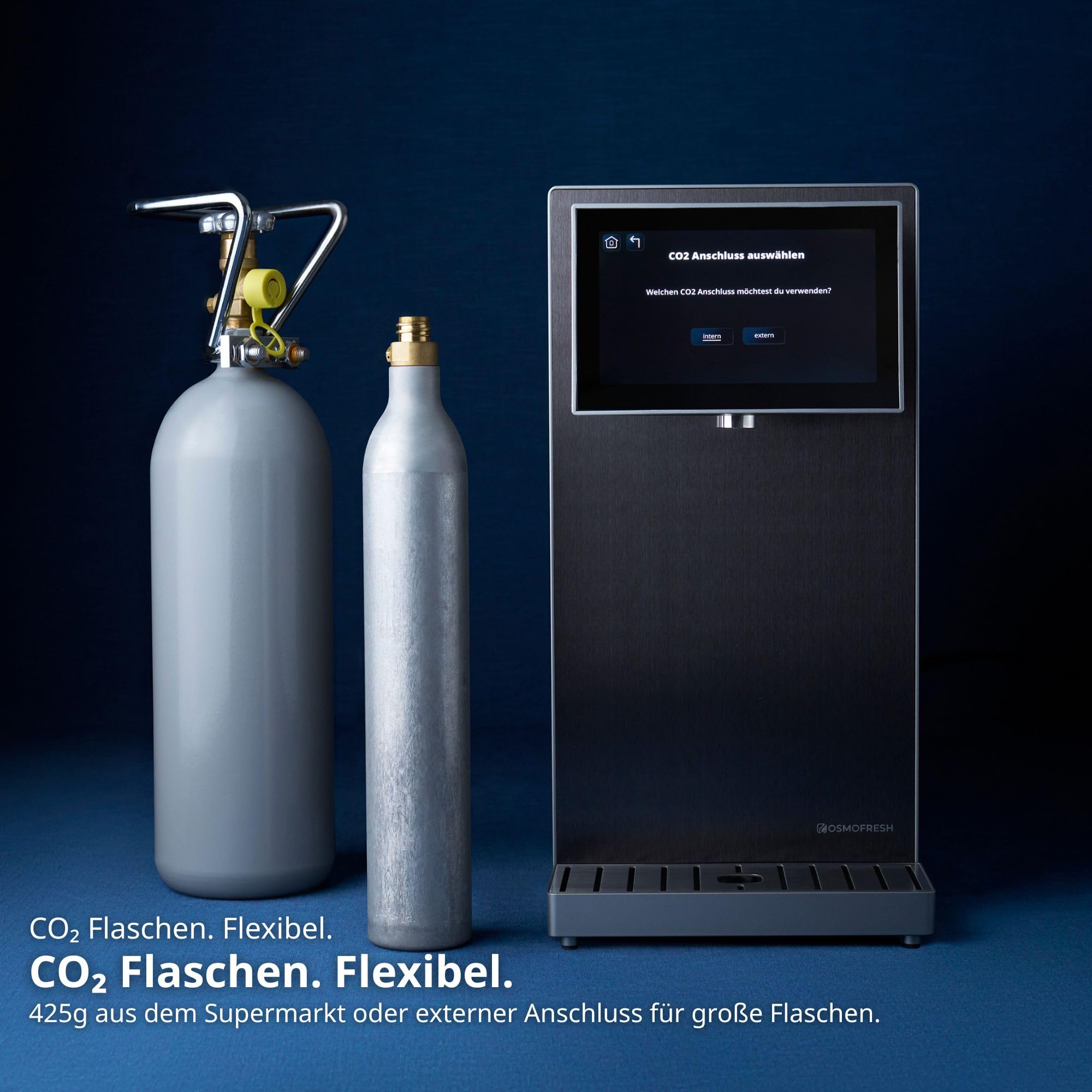 OsmoFresh Fusion Pro Auftisch Osmoseanlage | Wassersprudler|Kühlung| Keine Installation | Heißwasserspender | 7x Filterung | Mineralisierung | 3-fach UV-C | Festwasseranschluss |Abwasserverhältnis 4:1 7