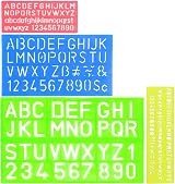 RIVIEVAL 4 Pcs Alphabet Letter Stencil Set Plastic Numbers Assorted Sizes