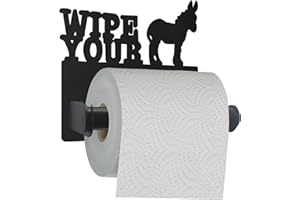 Donkey Toilet Paper Holder Rack, Gardlister Matte Black Toilet Roll Holder Wall Rack, Funny Metal Animal Farmhouse Tissue Hol